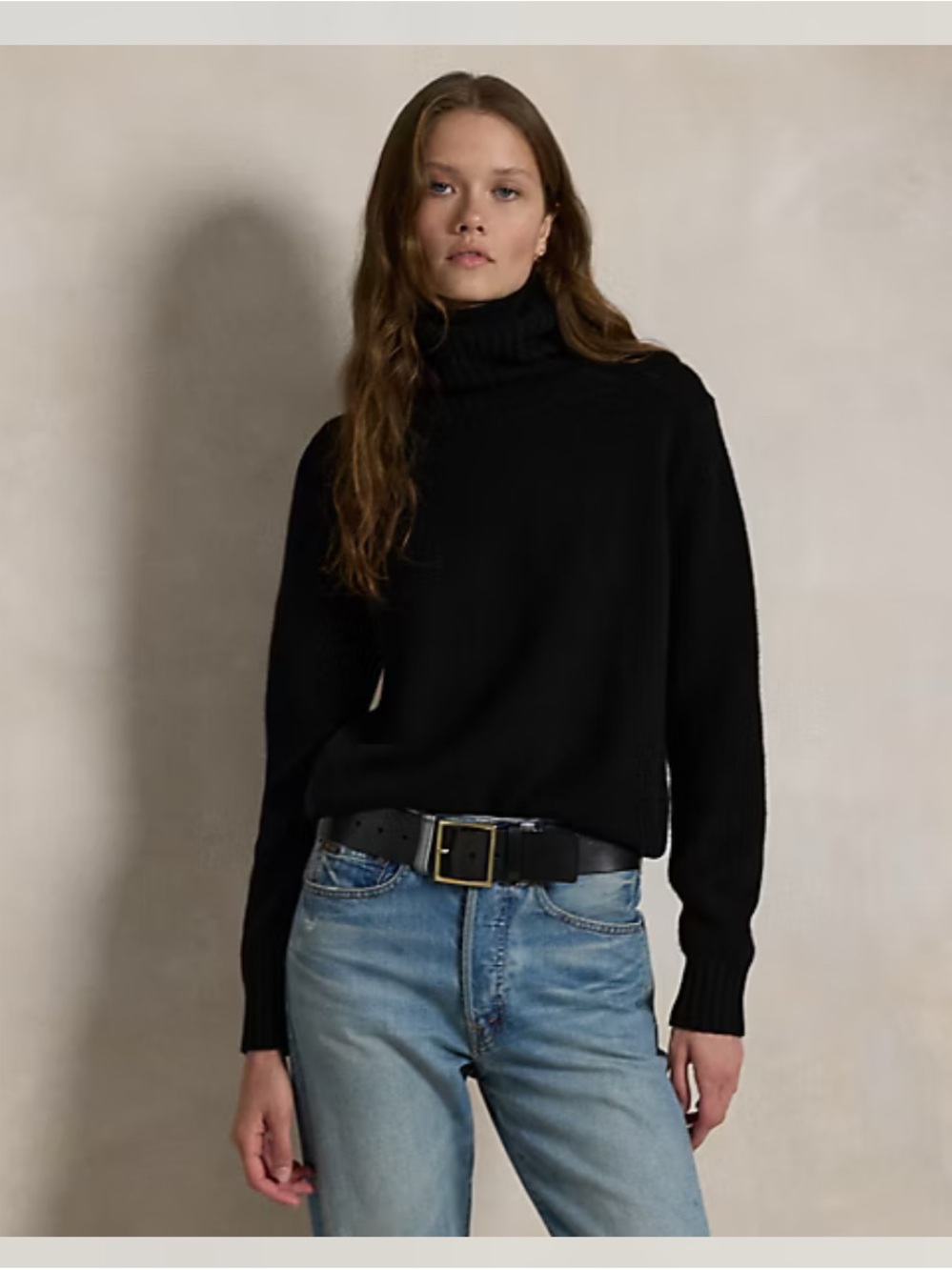 Ralph Lauren Black Wool Turtleneck Sweater